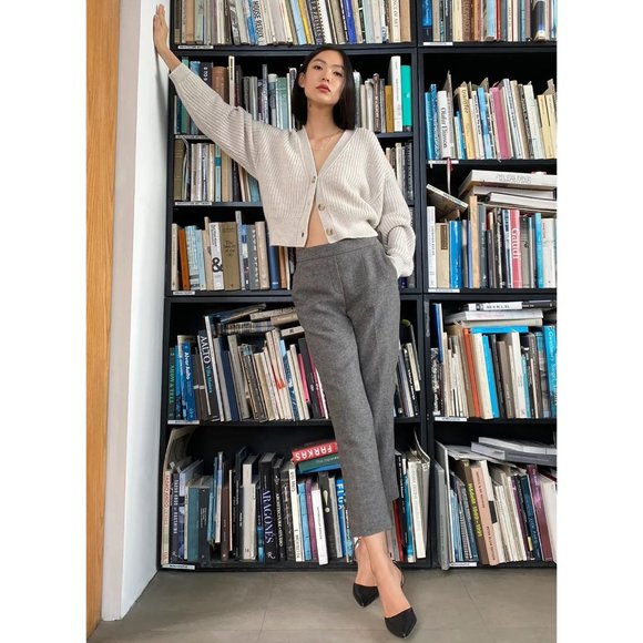 Aritzia Babaton Conan Cashmere Wool Stretch Dress Pant Crop Trousers Plaid Check - Picture 15 of 16